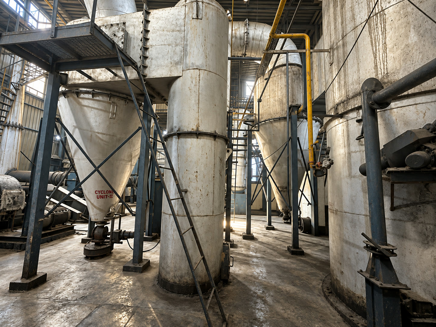 AI illustration of flue gas treatment equipment in the incineration hall